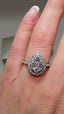 9ct White Gold Lab-Grown Diamond Halo Pear Illusion Ring | 1.04ct Round Cut Fine Jewellery, Sustainable, Ethical