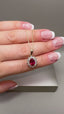 9ct Yellow Gold Cluster Pendant with Lab-Grown Diamonds & Oval Ruby | 1.98ct Total