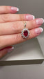 9ct Yellow Gold Cluster Pendant with Lab-Grown Diamonds & Oval Ruby | 3.25ct Total