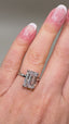 Platinum 4.10ct Lab-Grown Emerald Cut Diamond Ring | 4.00ct Centre