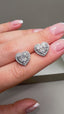 9ct White Gold Heart Halo Diamond Stud Earrings | 1.15ct Lab-Grown Diamonds