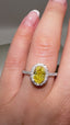 Platinum Gold Oval Yellow Diamond Halo Ring – 1.27ct Lab-Grown Diamonds