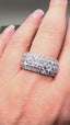 9ct White Gold Lab-Grown Diamond Eternity Dress Ring | 2.48ct Round Diamonds, 4 Rows