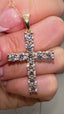 9ct Yellow Gold Diamond Cross Pendant with Chain | 3.42ct Lab-Grown Diamonds