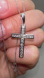 9ct White Gold Diamond Cross Pendant with Chain | 0.49ct Lab-Grown Diamonds