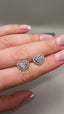 9ct White Gold Heart Halo Diamond Stud Earrings | 0.75ct Lab-Grown Diamonds