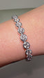 9ct White Gold Lab-Grown Diamond Rub Over Tennis Bracelet – 4.01ct Round Cut | Luxury Jewellery