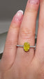 Platinum Lab-Grown Oval Yellow Diamond Solitaire Ring – 1.13ct | Elegant Ethical Jewellery