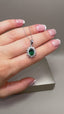9ct White Gold Cluster Pendant with Lab-Grown Diamonds & Oval Emerald | 1.64ct Total