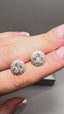 9ct Yellow Gold Halo Stud Earrings | 1.01ct Lab-Grown Diamonds, Illusion Setting