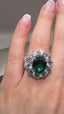 18ct White Gold Luxury Lab-Grown Emerald & Diamond Cluster Jewellery | 7.58ct Green Emerald & Diamonds