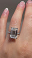Platinum 5.45ct Lab-Grown Emerald Cut Diamond Ring | 5.00ct Centre