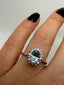 9Ct White Gold Cluster Oval Aquamarines And Diamonds Ring 0.91Ct Gg35