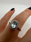 9Ct White Gold Cluster Oval Aquamarines And Diamonds Ring 0.91Ct Gg35