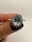 9Ct White Gold Cluster Oval Aquamarines And Diamonds Ring 0.91Ct Gg35